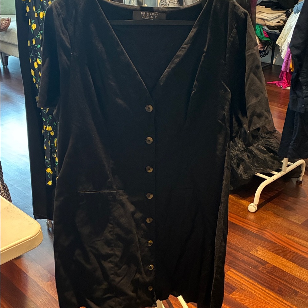 Primark Black Button-Front Short Dress